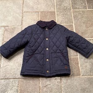 Janie & Jack Quilted Navy Barn Jacket, 2T